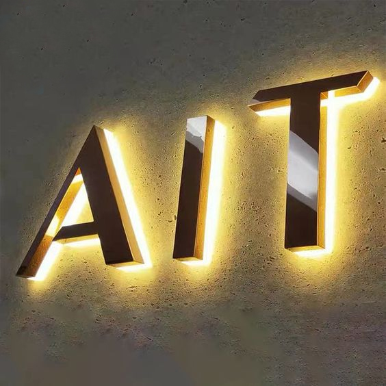 Paslanmaz Gold Işıklı Kutu Harf